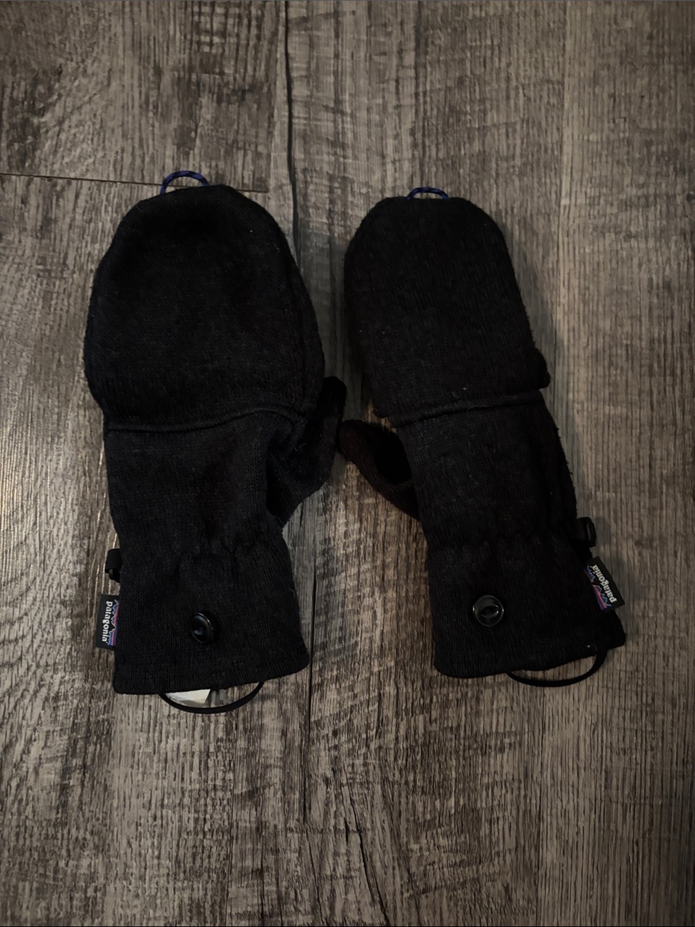 Patagonia Sweater Fleece Convertible Mittens - Black - Size Medium